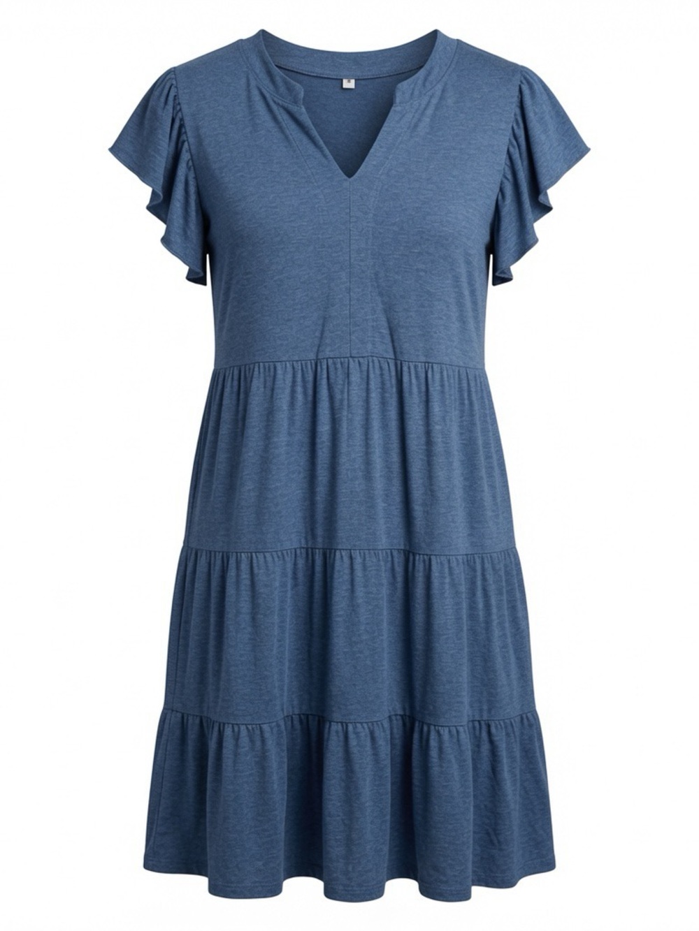 Blue tiered boho dresss